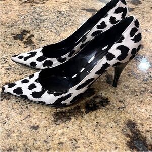 Casadei Animal Print Black & White Pumps